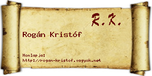 Rogán Kristóf névjegykártya